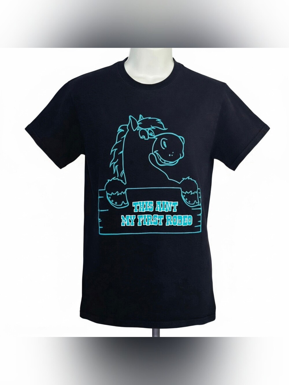 Gildan This Aint My First Rodeo Western Horse Graphic Tee Black Small S